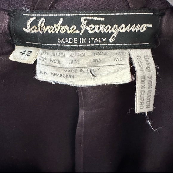 Salvatore Ferragamo Alpaca Wool Long Blazer Coat Made in Italy IT 42 US Size S - Picture 3 of 15